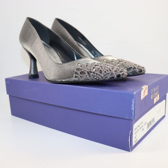 Vintage Stuart Weitzman Beauty Pumps | Size 5.5 | Metallic Silver | NIB - Picture 1 of 6